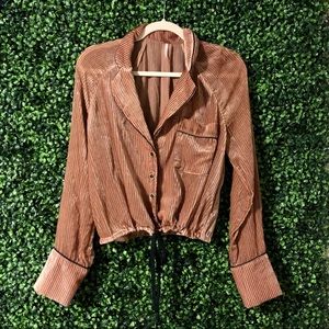 Free People Velvet Sheer Blouse